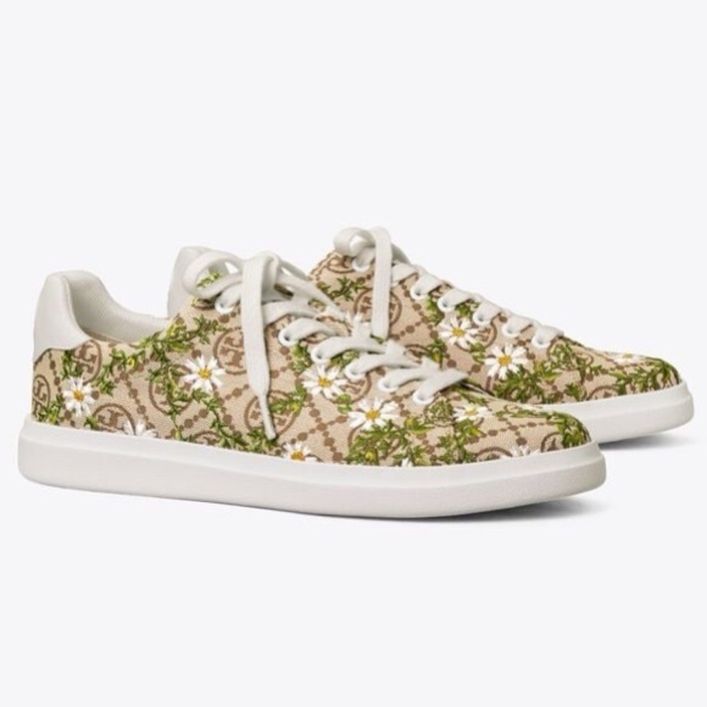 Tory Burch Embroidered Monogram Women's Howell Court Sneakers